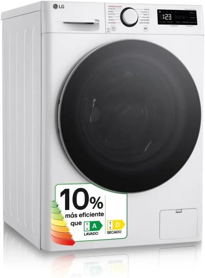 LG F4DR6009A1W Máquina de lavar roupa, 6 kg, branco, 10% mais eficiente do que A, 1400 tr, min, série 600, Turbowash 360°, LG F4DR6009A1W Máquina de lavar roupa inteligente