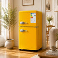 ZHOMGG Congelador, 60 L, 41×45×89 cm, 0 a 10 °C, 45 dB, decoração da sala de estar, silencioso, -18°C congelador, LED, 7 níveis 0-10°C, Amarelo, prateleiras reguláveis