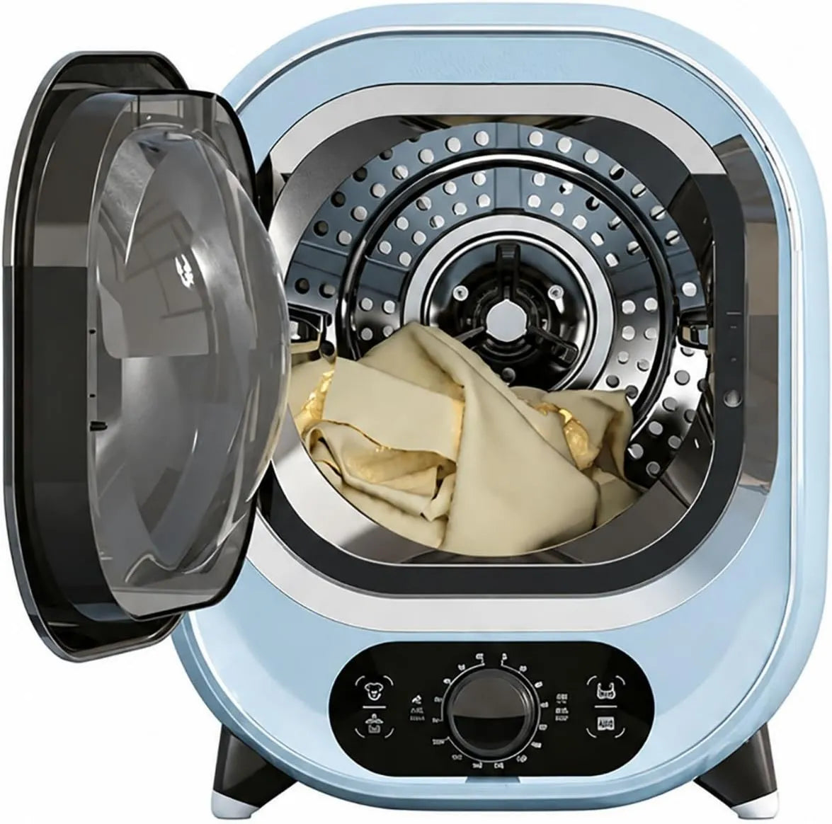 QINPI Secador, 300 W, 8 kg, aço inoxidável, modelo compacto com tambor INOx, mini máquina de secar roupa 0
