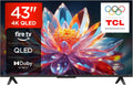 TCL 43T6C Smart TV, TV, 4K UHD, QLED, HDR, Imprensa e Perguntar a Alexa, HDR10+, Dolby Vision, VRR, Imprensa e Perguntar a Alexa, Fire TV, Game Mast