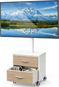 5Rcom suporte de TV, 60 polegadas, 400 x 400 mm, rodas móveis, OLED, ecrã LCD, altura ajustável com suporte de até 40 kg