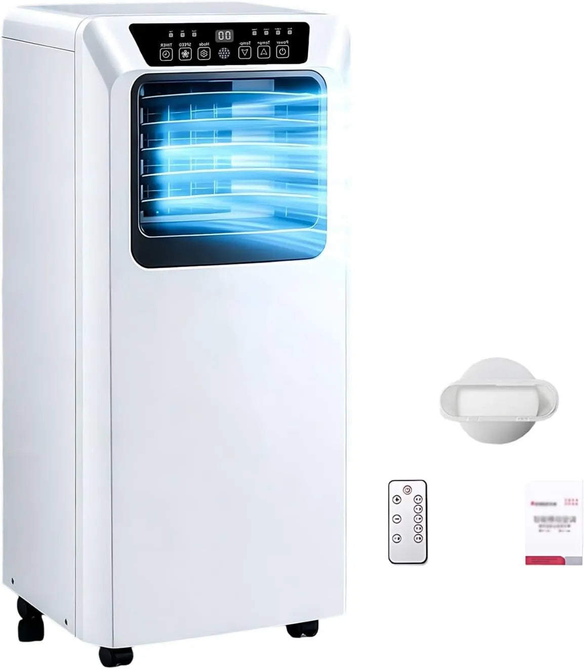 xenmekrx Ar condicionado 9000BTU, rodas móveis portáteis, ar condicionado móvel com filtro de ar lavável, Rodas de transporte fácil e Kit
