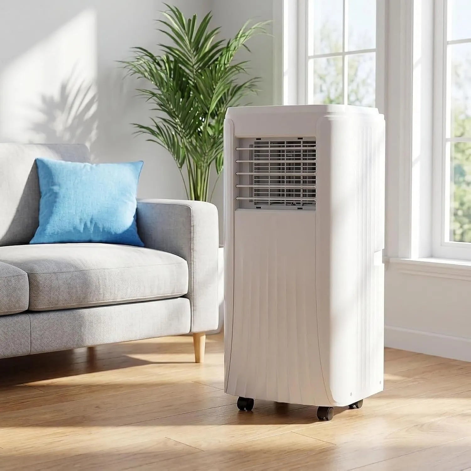 Wuufake Ar condicionado, portátil, UK 3 tomada Brooche, 9000 Btu, ventilador oscilador com comando à distância para sala de escritório