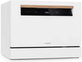 KLARSTEIN Máquina de lavar loiça, 5 L, 1380 W, 7 programas, 49 dB, free-standing, touch, preto, 6 talheres padrão, Consumo de água: 6, branco