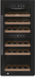 Caso WineExclusivo 24 Smart Electric Wine Celar, 24 garrafas, 5 a 20 °C, 2 zonas de temperatura, Wi-Fi, iluminação LED, branco