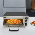 OMGGYER Forno de pizza elétrica, temporizador, pastelaria, profissional, aço inoxidável, temporizador até 30 min, temperatura até 350 °C, para tortas