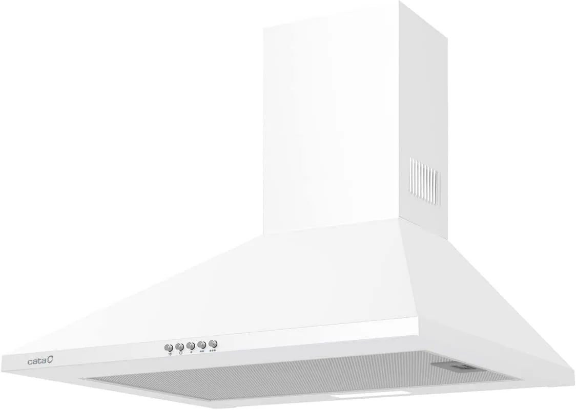 CATA exaustor, 60 cm, classe energética D, capa de cozinha, instalação de parede, 3 níveis, Modelo OMEGA II 600 WH, sino decorativo de parede