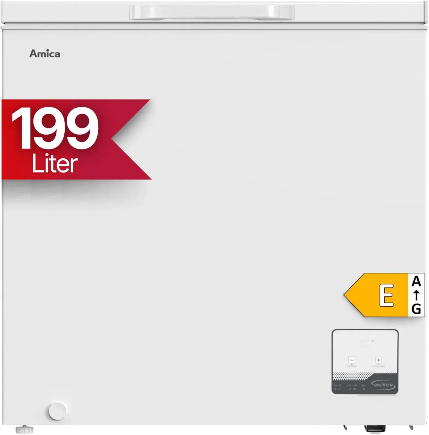 Amica Congelador, 199 L, 83, 5 x 82, 3 x 55, 6 cm, independente, Inversor, armário congelador, branco