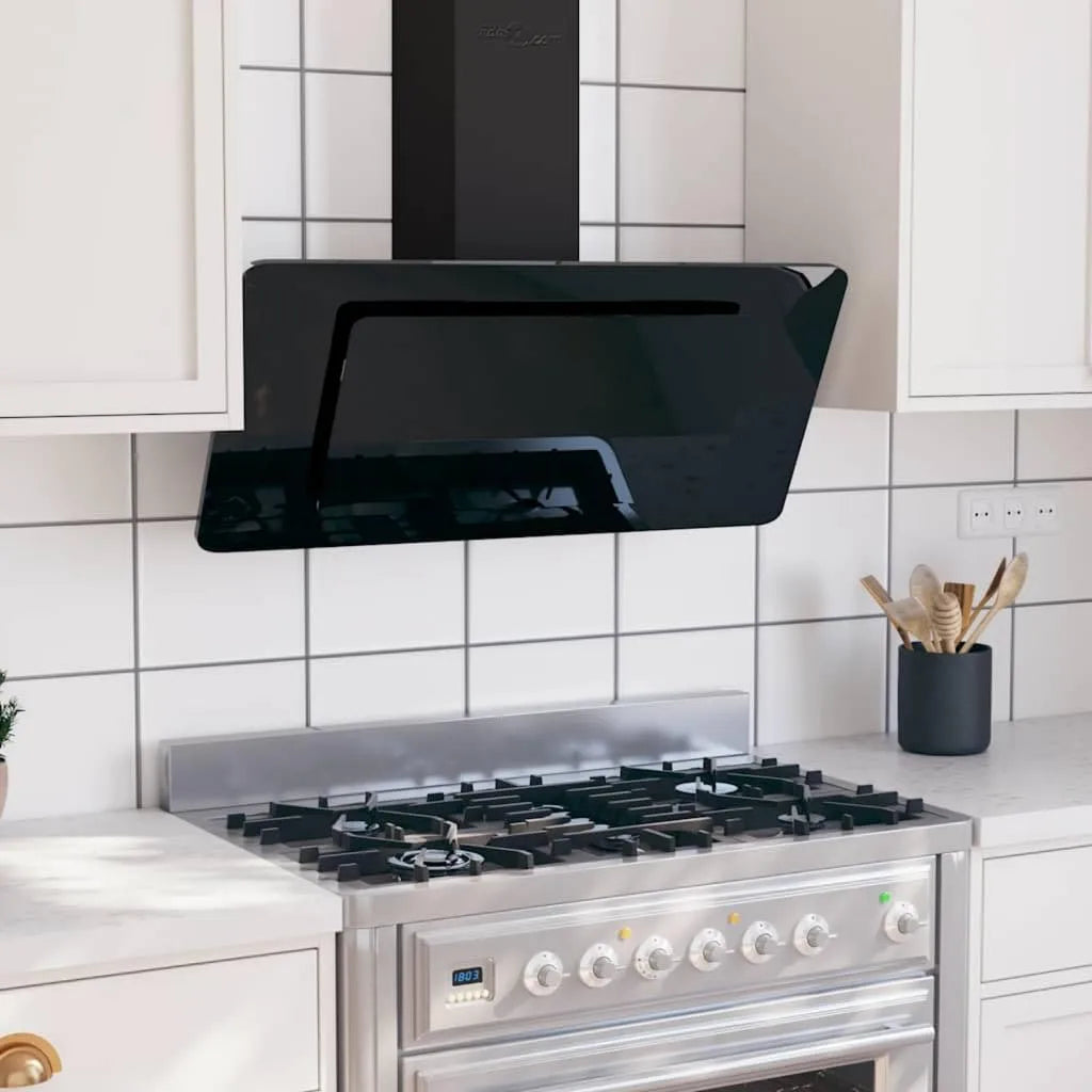 Lumanois exaustor, 90 cm, capa de cozinha, instalação de parede, aço inoxidável, preto, 51665
