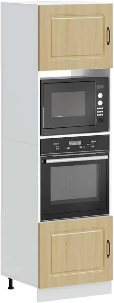 Tonture Microondas, armários de forno de 2 peças em madeira de engenharia de carvalho Sonoma para sala de jantar de cozinha Micro-wakes Quatro com espaço ajustável pés