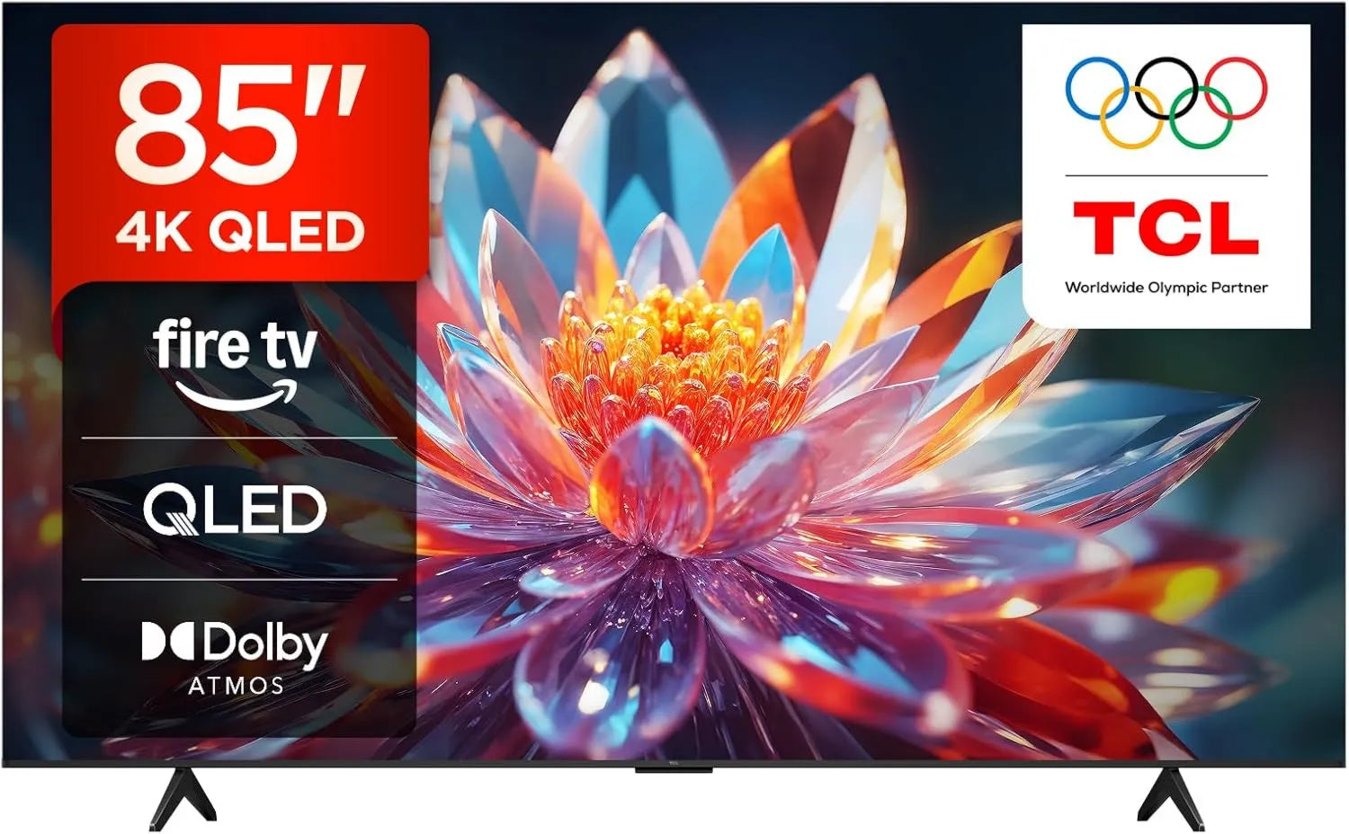 TCL 85T6C Smart TV, TV, 4K UHD, QLED, HDR, HDR10+, Dolby Vision, Onkyo 2, 1 Som, VRR, Imprensa e Perguntar Alexa, Fire TV, Game Maste, Motion Clarity