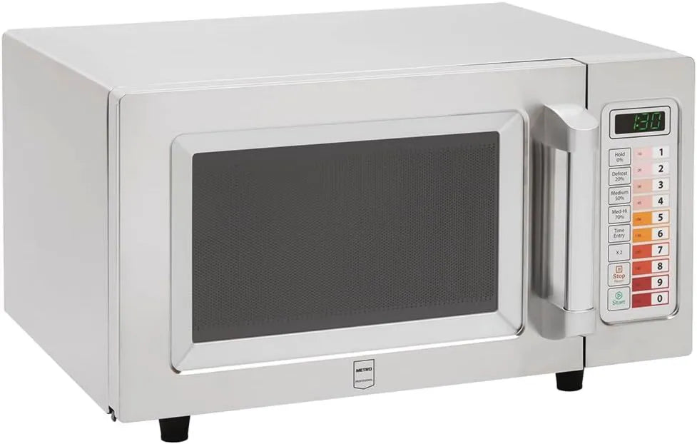 METRO Professional Microondas, 51,1 x 43,2 x 31,1 cm, 25 L, 1000 W, METRO GMW1125, toque, temporizador, aço inoxidável, prata, 100 Programas, Aço Inoxidável