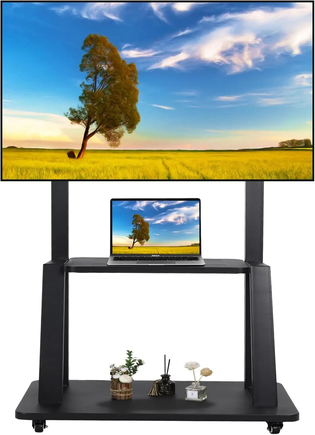 Maiproo suporte de TV de 75' , rodízios móveis, OLED, ecrã LCD, branco, curva LED / LCD