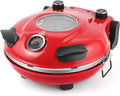 klaif Forno de pizza elétrico, 31 cm, 1200 W, vermelho, calor superior e inferior individualmente ajustável, 420 °C, 1200 W, forno de pizza compacto para o