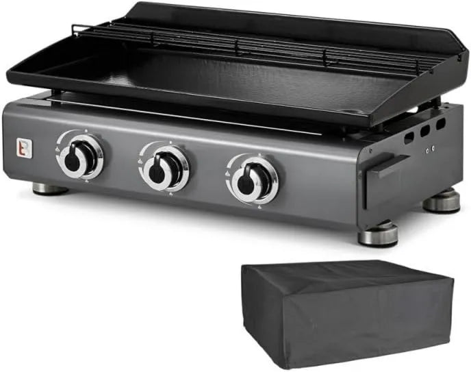 Produto Silvia IIG 3 zonas Gun Metal, BRASERO BY FAVEX, chapa de ferro fundido esmaltada 5 mm, 5 kW, 67 x 34 cm, 10 pessoas, Capa incluída