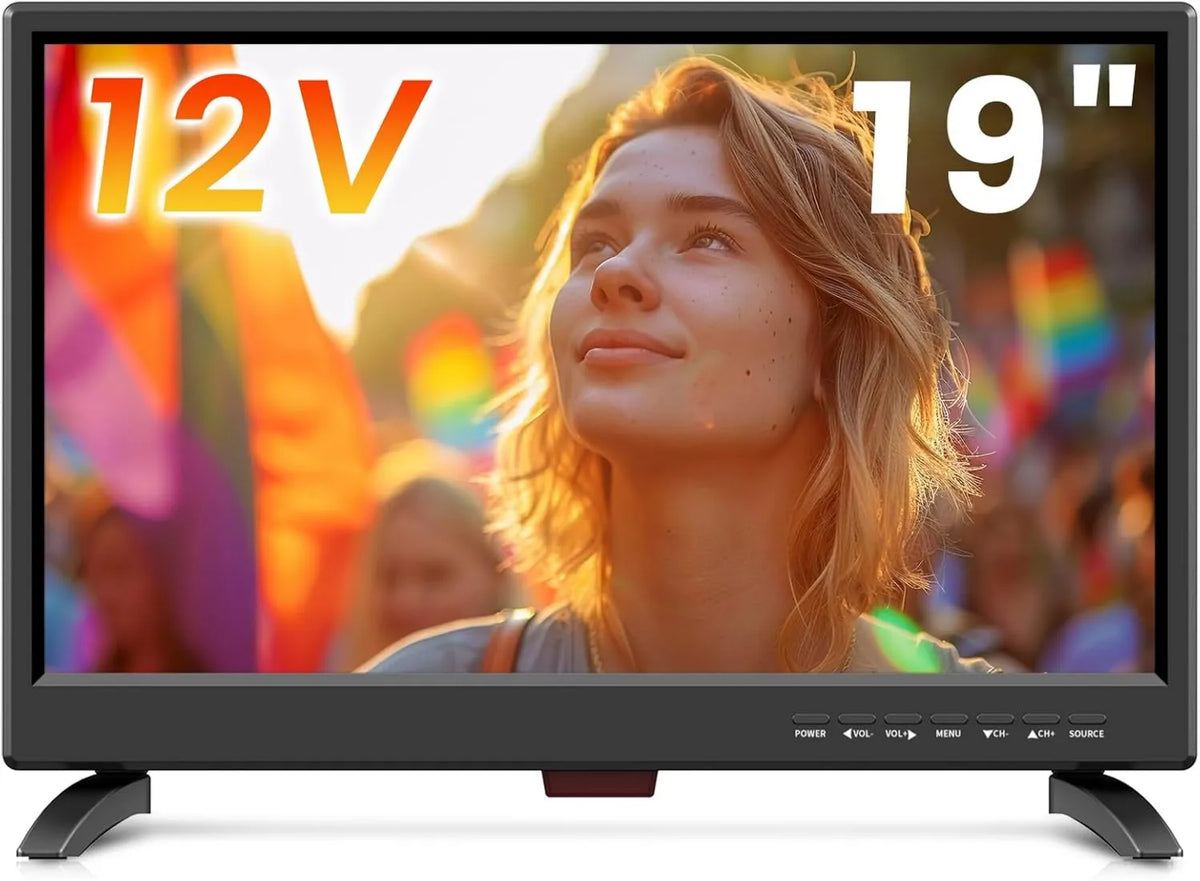 ZOSHING Smart TV 1080P T2, H.256, 19 polegadas, 12 V, TV, HDMI, USB, Full HD, Camping, Camping Car, 45cm, 1920 * 1080, Adequado para o quarto