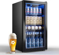 TRIUMPHKEY Frigorífico, 90 L, vidro, escritório ou apartamento, bar, mini frigorífico para 128 latas, prateleiras ajustáveis para cerveja, vinho e soda, Ideal para casa