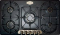 Utensílios de cozinha com forno, 90cm, standalone, grelha, ferro fundido, preto, 8kW com adaptador, WOK 3 queimador, Kaiser fogão exclusivo a gás, plano de cozedura com forno