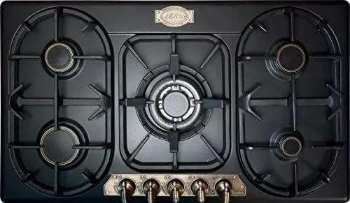 Utensílios de cozinha com forno, 90cm, standalone, grelha, ferro fundido, preto, 8kW com adaptador, WOK 3 queimador, Kaiser fogão exclusivo a gás, plano de cozedura com forno