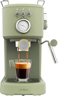 Cecotec Cafeteira elétrica, 25 L, 1100 W, Verde, titular de filtro com dupla tomada e 2 filtros, 20 Bares, Cecotec Cafeteira compacta expresso Power