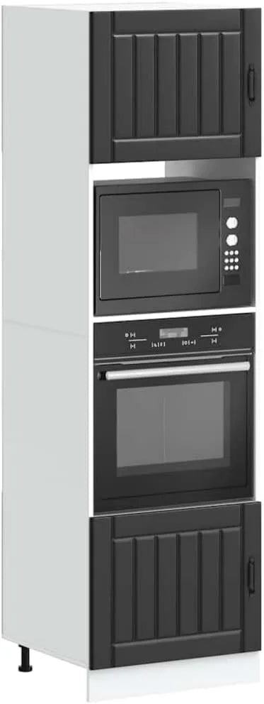 sephironlbb Microondas, preto, 2 peças, armário de armário cozinha com pés ajustáveis