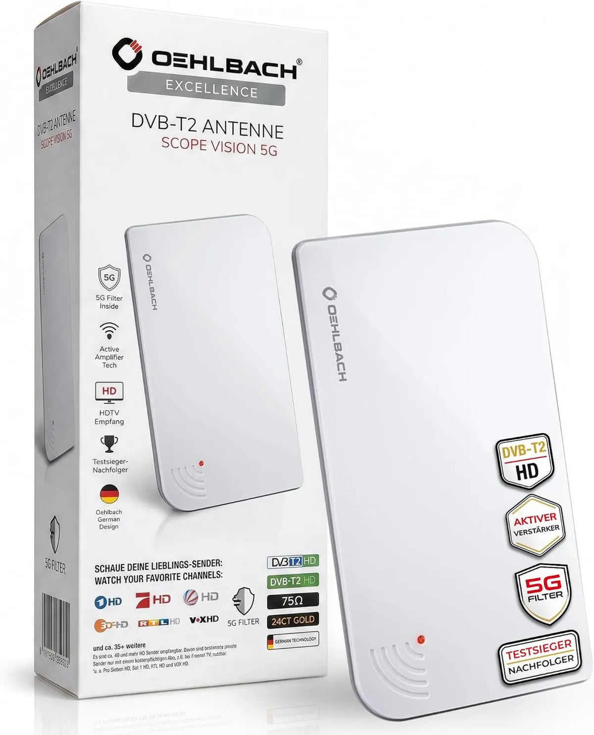 Filtro 5G do produto protege contra interferência móvel, amplificador DVB-T HD DVB-T da OEHLBACH Scope Vision 5G DVB-T2 Digital indoor