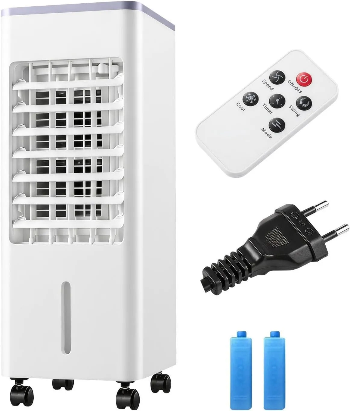 Generic Ar condicionado, 24 × 20 × 55CM, 12 L, temporizador, 3 velocidades, tanque grande, silencioso, 3 modos, tanque 12L, temporizador 7,5 h, sem comando remoto
