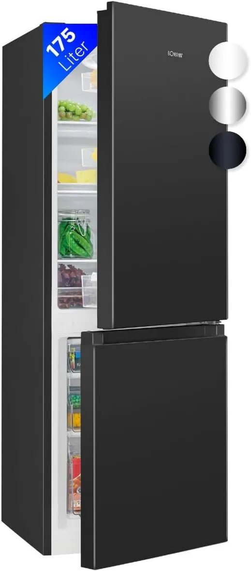Bomann KG322-1-preto Congelador, 175 L, 2 zonas de temperatura, armário congelador, Bomann Frigorífico e congelador 175L Preto KG322-preto