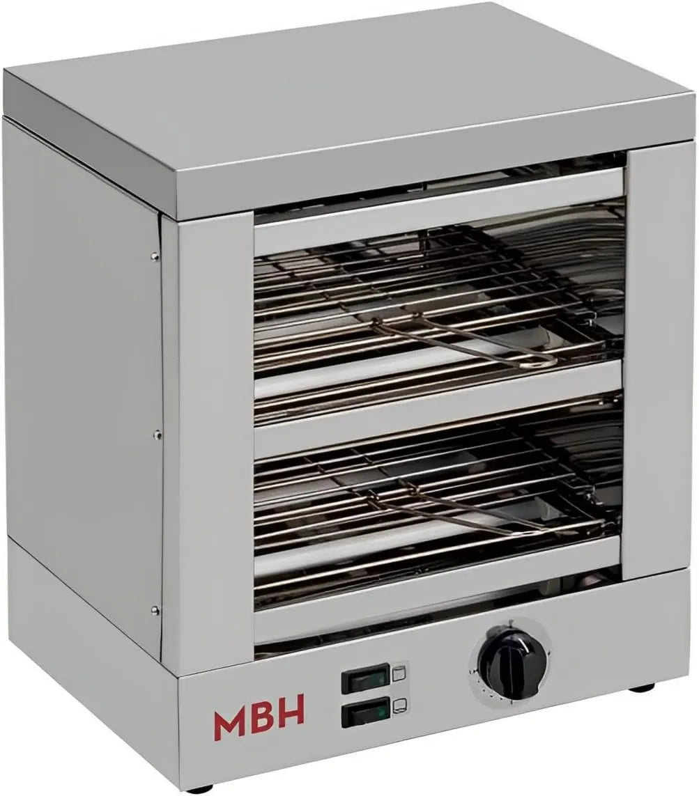 MBH - MAQUINARIA BAR HOSTELERÍA Forno elétrico, grelha, industrial, profissional, aço inoxidável, MBH, MBH - Profissional Torradeira 2 Níveis INOx Electric CHR