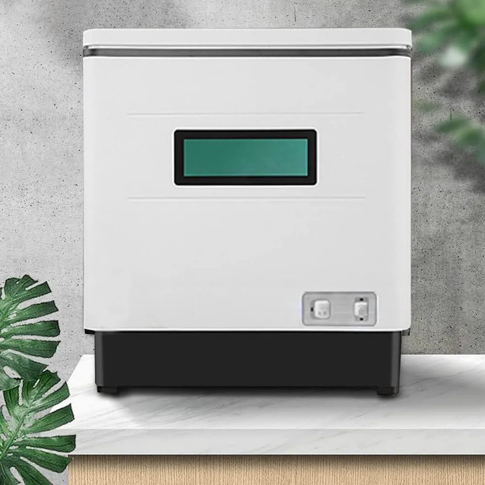 BuRuiYoten Máquina de lavar loiça, aço inoxidável, mini máquina de lavar loiça de mesa de aço inoxidável totalmente encastrado com sistema de computador completo