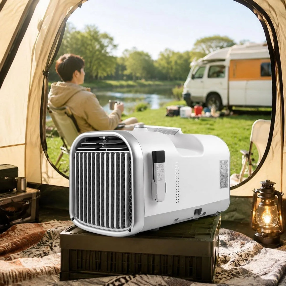 BoTongSiHai Ar condicionado, portátil, camping, 5100 BTU, Refrigeração, Desumidificação, Ventilação e Modo de Sono para Casa, Caravana e Tenda