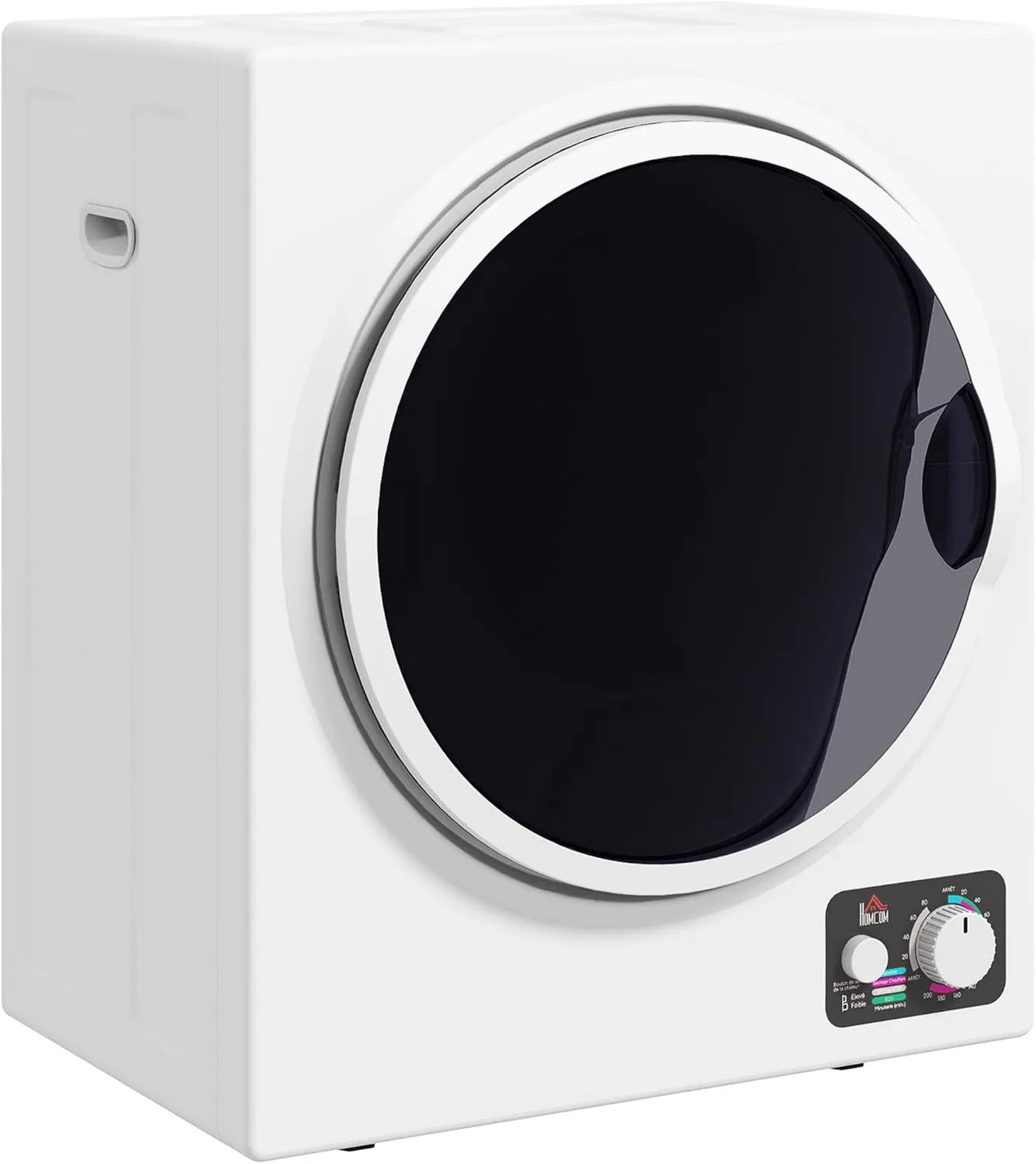 HOMCOM Secador, 850 W, 5 kg, portátil, instalação de parede, aço inoxidável, branco, para apartamento dormitório, 2 níveis de aquecimento, 5Kg 4 modos de