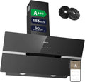 CIARRA CBCB9736F CBCF003 exaustor, 90 cm, 683 m3/h, classe energética A, capa de cozinha, inclinação, evacuação e reciclagem, 3 velocidades
