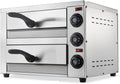 QINPI Forno de pizza elétrica, 16 polegadas, 50 a 300 °C, temporizador, profissional, forno de balcão elétrico para pizzas e lanches, forno de pizza interior