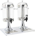 Runheo Torneira de cozinha, 8 L, aço inoxidável, recipiente de plástico, frigorífico de gelo, bandeja de drenagem, ideal para buffet