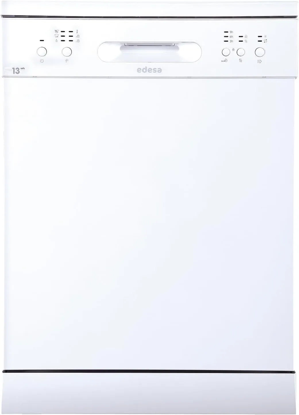 EDW-6130 Máquina de lavar loiça, 60 cm, 6 programas, classe energética D, Modelo WH, EDESA, Máquina de máquina de lavar loiça de instalação gratuita, Acabamento branco