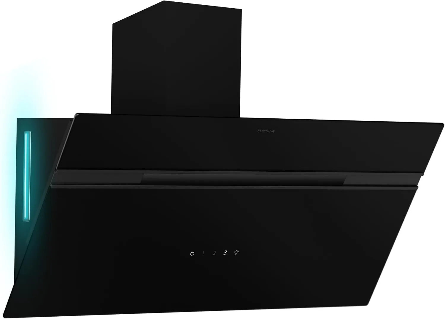 KLARSTEIN exaustor de sucção, 90 cm, 615 m3/h, 54 dB, classe energética E, capa de cozinha, iluminação LED, instalação de parede, toque, preto