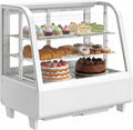 Vidro refrigerado, 100 L, 2 a 10 °C, Upstreman CD101, iluminação LED, pastelaria, branco, regulação de temperatura digital 2-10 °C, 2 pisos ajustável