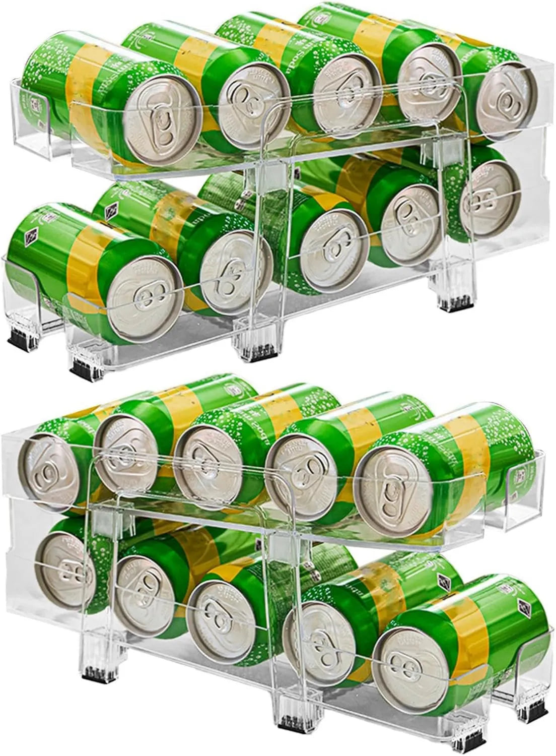 Generic Frigorífico, Rolos, Camping, prateleira empilhável de 2 níveis, Bar, autocaravana, 2 x soda, Suporte de soda ajustável, garagem