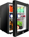DPQYJPP Congelador, 40 L, 8 a 15 °C, 28 dB, vidro, 2 zonas de temperatura, preto, 28db operação, bebidas de armazenamento eficiente em energia, para dormitório