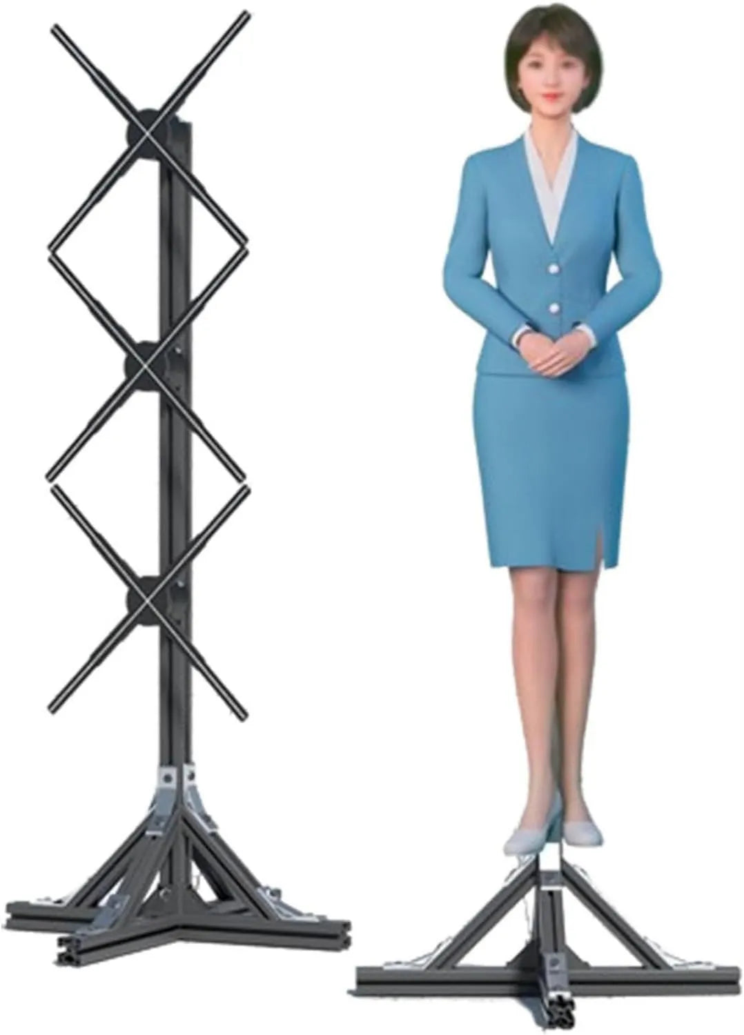 Generic Projetor de vídeo, efeito 3D, projetor de vídeo, ecrã LED de tamanho humano para publicidade dinâmica, projetor de ventilador de holograma 3D