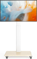 Ax WABER Smart TV, 65 polegadas, TV, montagem em terra com rodas de 360°, suporte giratório, altura ajustável
