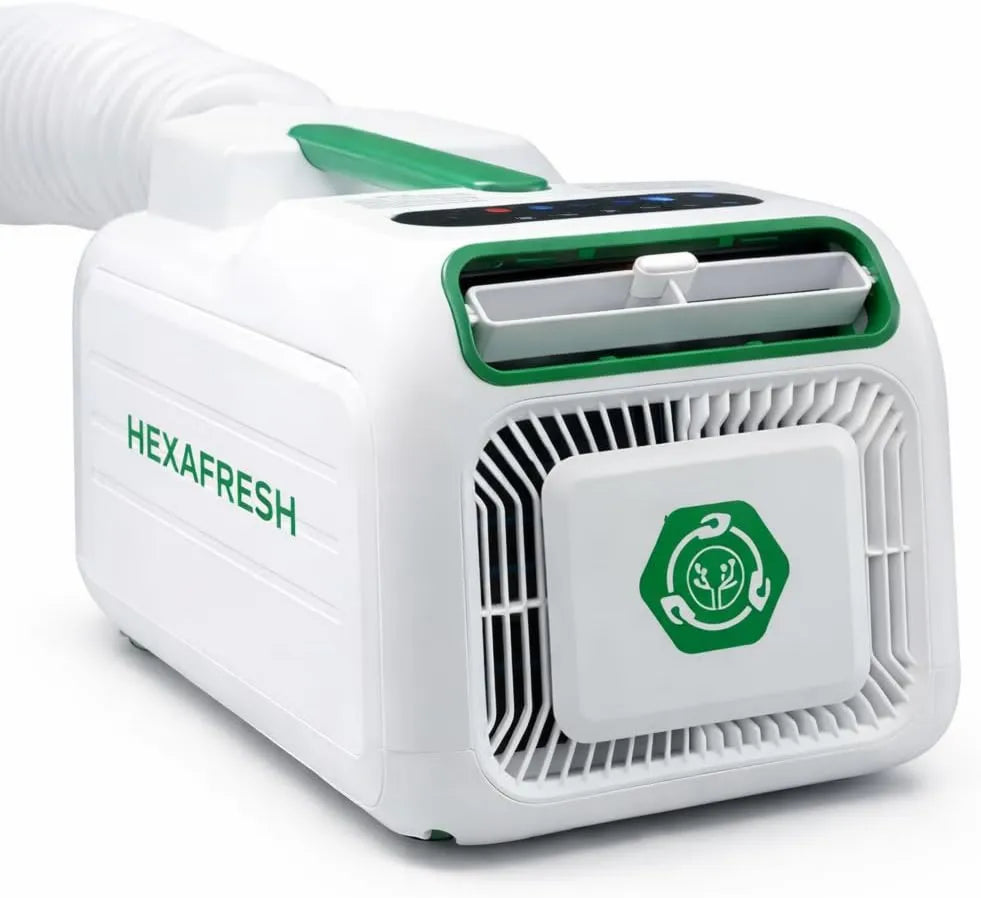 HExAFRESH Ar condicionado R290, portátil, camping, 4800 BTU, até 15 m2, gás R290, quarto, modo Turbo, desumidificador e ventilador